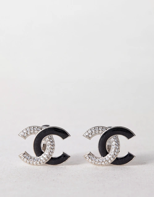 Chanel Vintage Gold Metal And Black Acrylic CC Medallion Drop Earrings,  1993 Available For Immediate Sale At Sotheby's